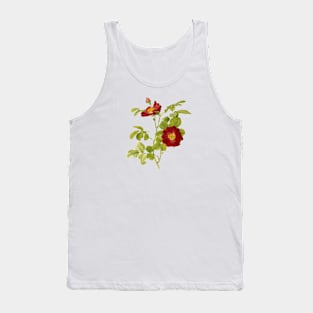 Rose Flower Botanical Illustration Tank Top